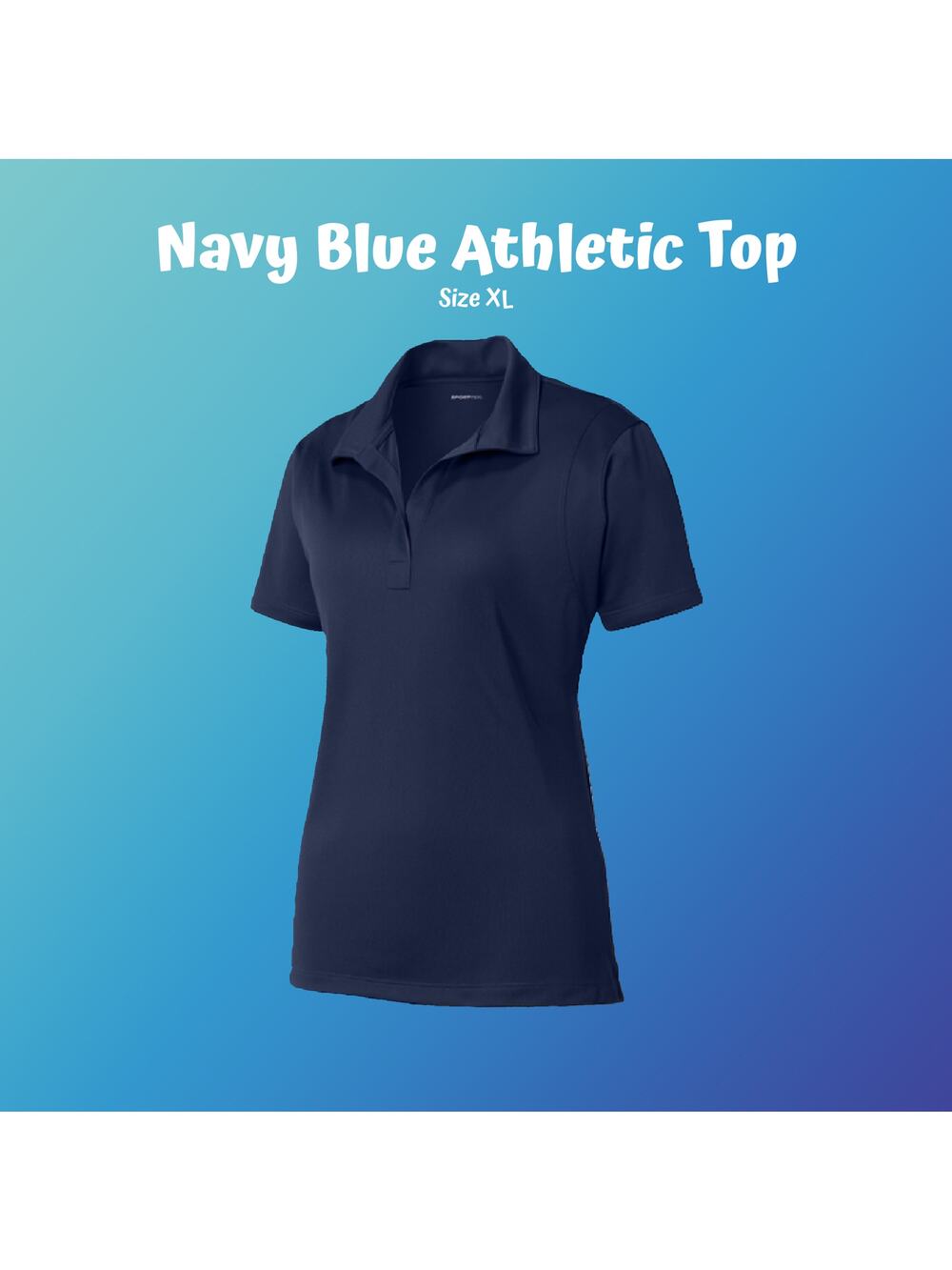 Ladies Navy Blue Sport-Tek Sport-Wick Active Polo Shirt Top Size XL